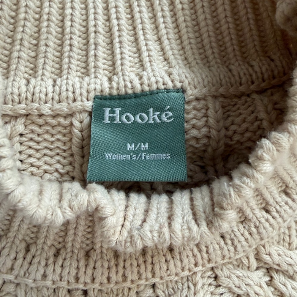 Hooke Women’s Fisherman Cableknit Crewneck Sweater Medium - Picture 6 of 9